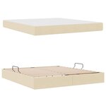 vidaXL Lit avec rangement et matelas Crème 160 x 200 cm Polyester