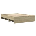 vidaXL Cadre de lit sans matelas chêne sonoma 135x190 cm