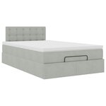 vidaXL Cadre de lit ottoman et matelas gris clair 120x200 cm velours