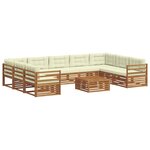 vidaXL Ensemble de canapés d'extérieur 10 pc Naturel et Crème