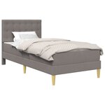vidaXL Cadre de lit avec matelas Taupe 90 x 200 cm tissu