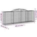 vidaXL Paniers à gabions arqués 6 Pièces 300x50x100/120 cm fer galvanisé