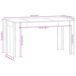 vidaXL Table de salle à manger Gris béton 140x74 5x76 cm Aggloméré