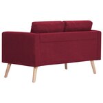 vidaXL Canapé à 2 places tissu rouge bordeaux