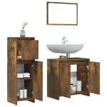 vidaXL Ensemble de meubles de salle de bain 3 Pièces Chêne fumé