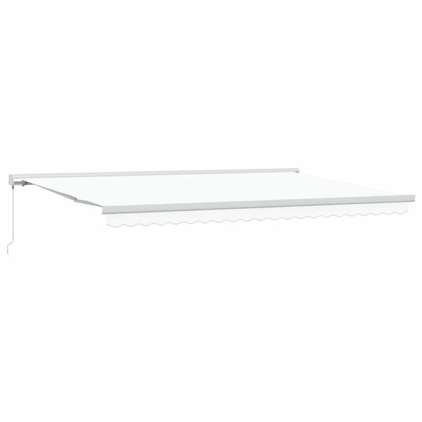 vidaXL Auvent Rétractable Blanc 500 ×300 cm Tissu et Métal