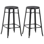 vidaXL Mobilier de bar 3 Pièces Acier Noir