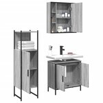 vidaXL Ensemble d'armoires de salle de bain 3 Pièces sonoma gris