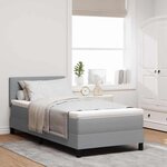 vidaXL Lit à ressorts avec matelas Gris clair 100 x 200 cm tissu