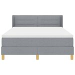 vidaXL Lit à ressorts avec matelas Gris clair 200 x 140 cm tissu