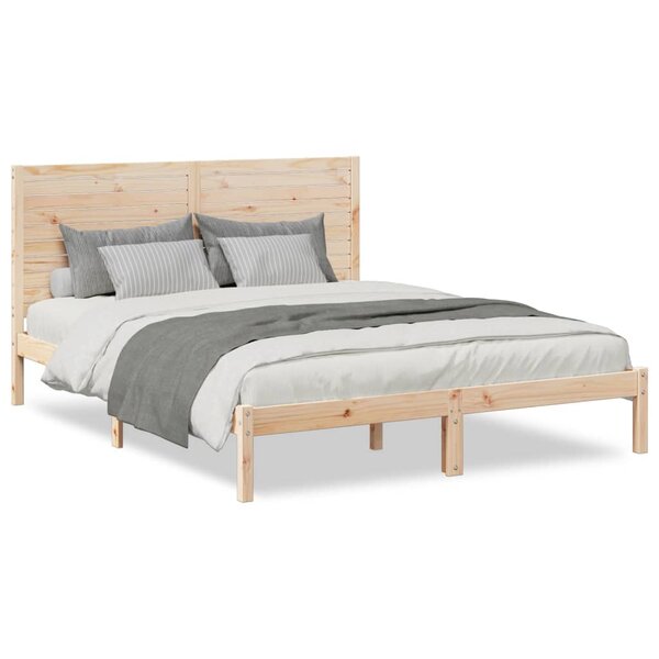 vidaXL Cadre de lit extra long sans matelas 160x220 cm bois massif