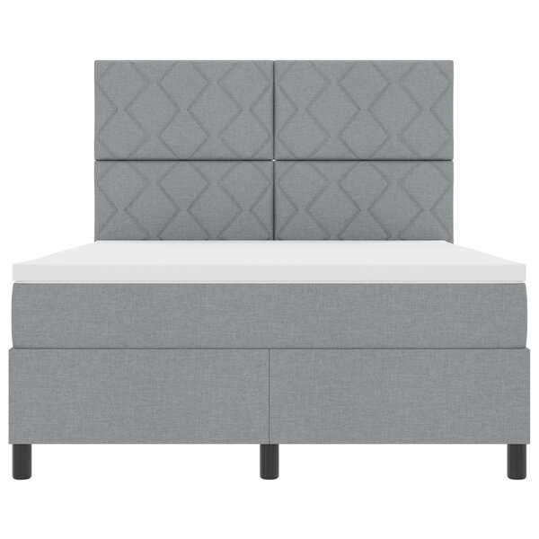 vidaXL Lit à ressorts avec matelas Gris clair 160 x 200 cm tissu