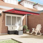 vidaXL Auvent Rétractable Rouge 350 x 250 cm Tissu et Métal