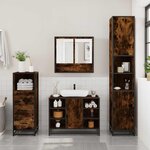 vidaXL Ensemble de meubles de salle de bain 3 Pièces Chêne fumé