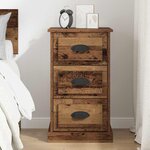 vidaXL Cabinet de chevet avec tiroir Bois Ancien 39 x 39 x 67 5 cm