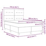 vidaXL Lit à ressorts avec matelas et lumière LED Gris clair 140x200 cm Tissu