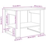 vidaXL Table basse Chêne noir 72 x 50 x 50 cm Bois d'ingénierie