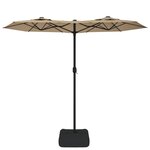 vidaXL Parasol de jardin à double tête avec LED taupe 316x240 cm