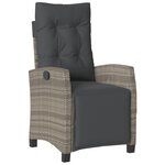 vidaXL Ensemble à manger de jardin et coussins 7 Pièces gris rotin