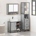vidaXL Ensemble de meubles de salle de bain 3 Pièces Sonoma gris
