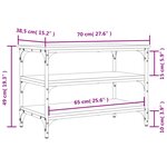 vidaXL Banc à chaussures chêne fumé 70x38 5x49 cm bois d'ingénierie