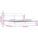 vidaXL Cadre de lit en métal sans matelas chêne sonoma 193x203 cm