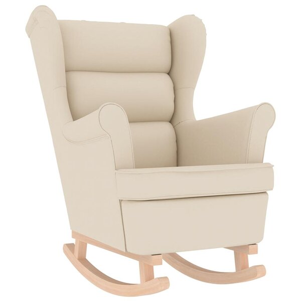 vidaXL Chaise à bascule blanc 74x90x102 cm lin