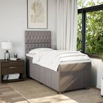 vidaXL Sommier à lattes de lit avec matelas Taupe 90x200 cm Tissu