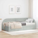 vidaXL Cadre de lit d'angle avec matelas 2 Pièces Gris clair Velours