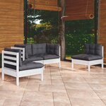 vidaXL Salon de jardin 4 Pièces avec coussins bois de pin massif