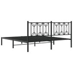 vidaXL Cadre de lit métal sans matelas avec tête de lit noir 183x213cm
