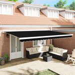 vidaXL Tissu de Remplacement pour Auvent pour cadre de 5x3 m Noir