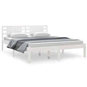 vidaXL Cadre de lit sans matelas blanc 150x200 cm bois massif