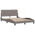 vidaXL Cadre de lit avec LED sans matelas taupe 140x190 cm tissu