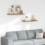 vidaXL Étagère Murale 2 Pièces Marron 90 x 23 5 x 4 cm Bois d'ingénierie