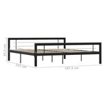 vidaXL Cadre de lit Noir et blanc Métal 180 x 200 cm