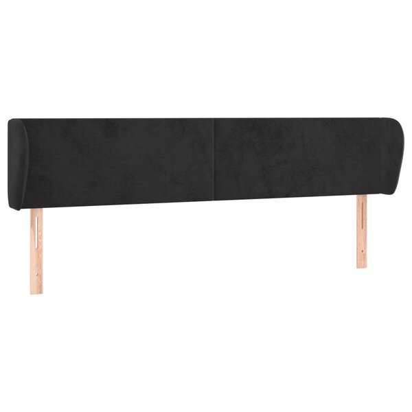 vidaXL Tête de lit avec oreilles Noir 203x23x78/88 cm Velours