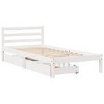 vidaXL Cadre de lit sans matelas blanc 90x190 cm bois de pin massif