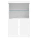 vidaXL Buffet avec lumières LED blanc 60 5x37x100 cm