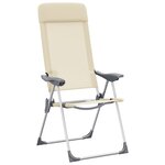 vidaXL Chaises de camping pliables lot de 2 Crème Aluminium