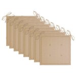 vidaXL Chaises de jardin lot de 8 avec coussins beige Bois teck massif