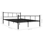 vidaXL Cadre de lit sans matelas noir métal 160x200 cm