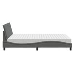 vidaXL Lit avec matelas gris foncé 140x190 cm tissu