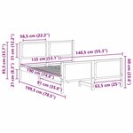vidaXL Cadre de lit avec tête de lit Gris clair 135 x 190 cm tissu