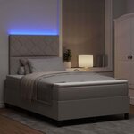 vidaXL Lit à ressorts avec matelas avec LED Taupe 120 x 200 cm tissu