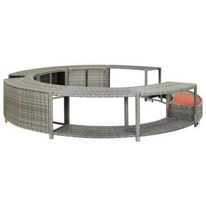 vidaXL Cadre de bain à remous résine tressée