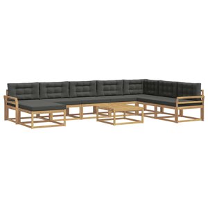vidaXL Ensemble de canapés d'extérieur 9 pc Blanc et anthracite