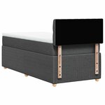 vidaXL Sommier à lattes de lit avec matelas Gris foncé 90x200 cm Tissu