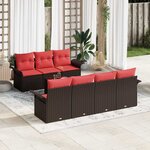 vidaXL Ensemble de canapé de jardin 8 Pièces Marron polyrotin