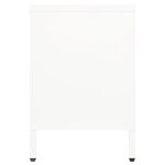vidaXL Meuble TV Blanc 105x35x52 cm Acier et verre